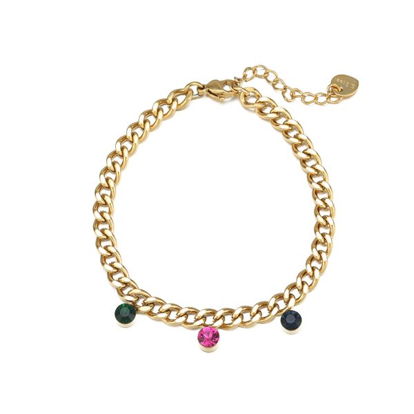 fashion gold plating stainless steel chain bracelet for women gift with colorful rhinestone, Black
fashion gold plating stainless steel chain bracelet for women gift with colorful rhinestone, Black