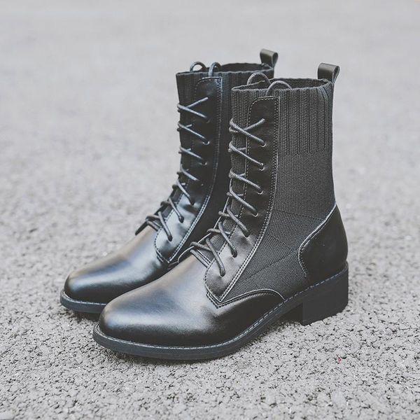 women's mid calf boots shoes woman winter shoes low heels booties leather booties round toe 2020 mid-calf rock ladies, Black
women's mid calf boots shoes woman winter shoes low heels booties leather booties round toe 2020 mid-calf rock ladies, Black