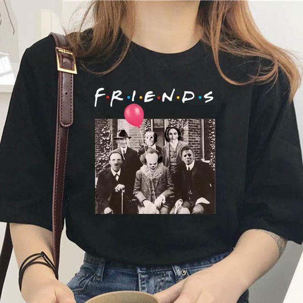 women's halloween horror characters friends tv show funny print t-shirt girl 2021 summer horror design harajuku 90s clothes, White
women's halloween horror characters friends tv show funny print t-shirt girl 2021 summer horror design harajuku 90s clothes, White