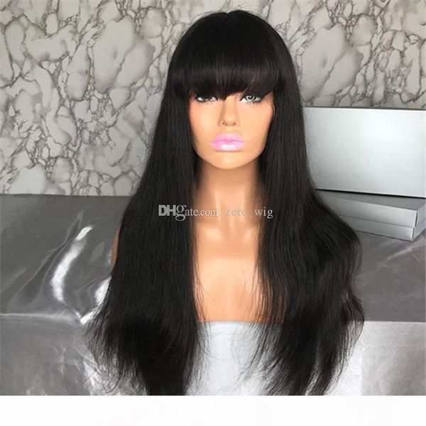 150% glueless lace front human hair wigs with bangs remy hair straight brazilian wig with baby hair bleached knots 12-26 inch, Black;brown
150% glueless lace front human hair wigs with bangs remy hair straight brazilian wig with baby hair bleached knots 12-26 inch, Black;brown