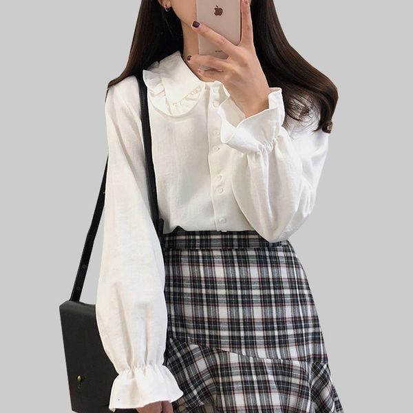 solid ruffles blouse shirt women 2021 button preppy style peter pan colla blouses ladies long sleeve white woman clothes chemise femme
solid ruffles blouse shirt women 2021 button preppy style peter pan colla blouses ladies long sleeve white woman clothes chemise femme