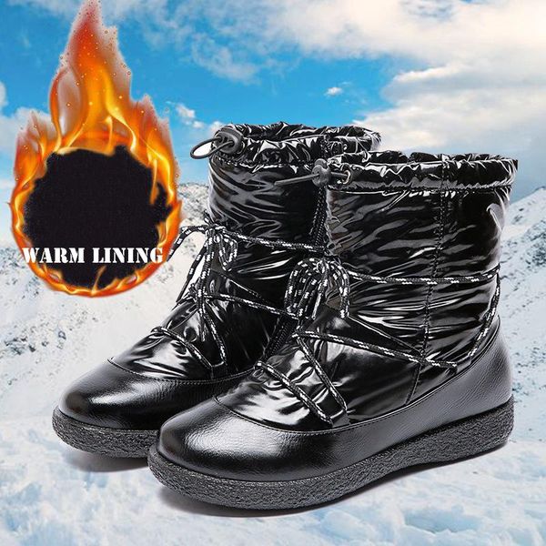 ankle waterproof boots zip cross-tied platform warm plus plush buckle thick sole shoes ladies warm snow boots, Black
ankle waterproof boots zip cross-tied platform warm plus plush buckle thick sole shoes ladies warm snow boots, Black