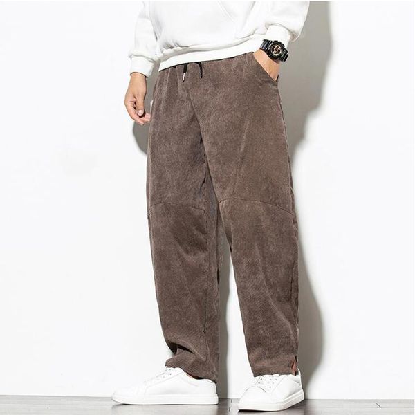 winter new men's corduroy elastic waist solid casual pants man large loose national style splicing pants, Black
winter new men's corduroy elastic waist solid casual pants man large loose national style splicing pants, Black