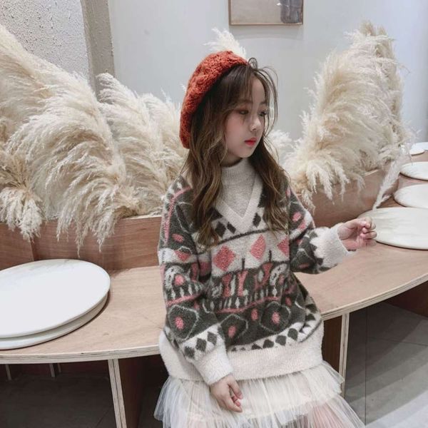 wear 2020 winter korean children's fashion fake two piece geometric sweater girls mink veet top, Blue
wear 2020 winter korean children's fashion fake two piece geometric sweater girls mink veet top, Blue