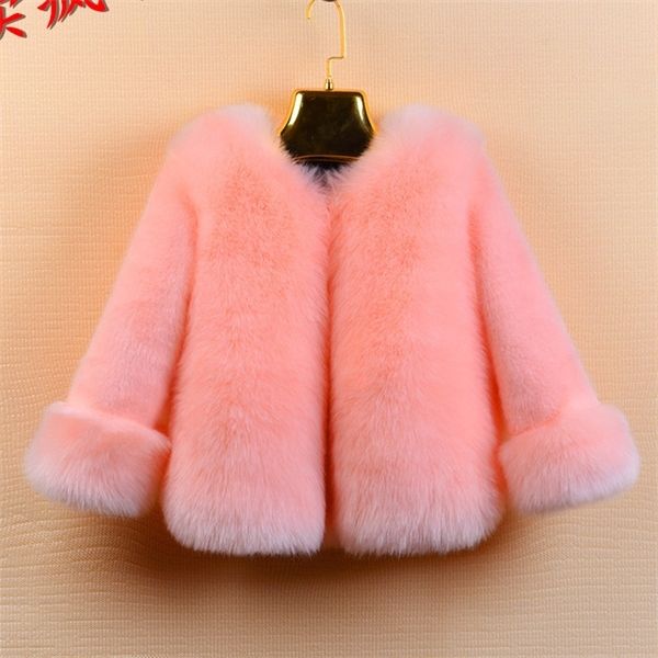 2020 kids faux fur coat /high-quality coat for girl kids jacket 0930, Blue;gray