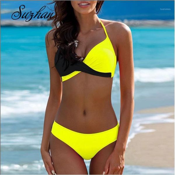 suzhan 2019 halter bikini women padded bra thong bottoms swimwear swimsuit set bathing suits swimwears costume, White;black
suzhan 2019 halter bikini women padded bra thong bottoms swimwear swimsuit set bathing suits swimwears costume, White;black
