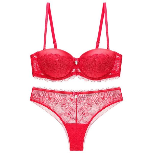 bra set women push up brassiere demi cup underwire bow decoration convertible straps thong lingerie women for bride, Red;black
bra set women push up brassiere demi cup underwire bow decoration convertible straps thong lingerie women for bride, Red;black