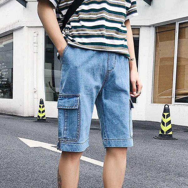 men's shorts 2020 summer tooling jeans multi-bag loose large size denim solid straight casual knee length, Blue
men's shorts 2020 summer tooling jeans multi-bag loose large size denim solid straight casual knee length, Blue