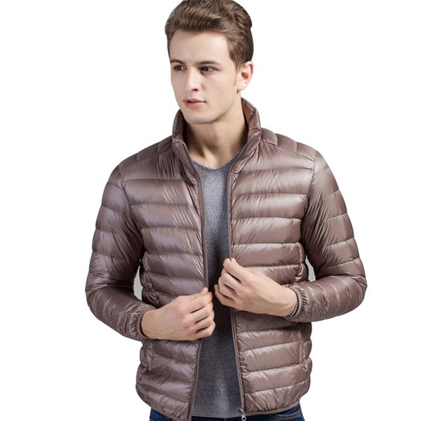 90% white duck down ultra thin down jacket new autumn winter men's stand collar windproof warm jacket, Black;brown
90% white duck down ultra thin down jacket new autumn winter men's stand collar windproof warm jacket, Black;brown
