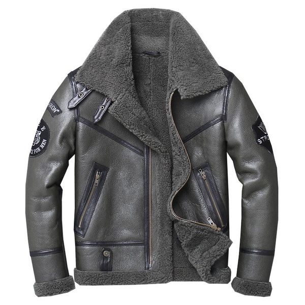 winter natural sheepskin thick fur coat,classic wool shearling,warm genuine leather jacket,mens plus size outwear, Black
winter natural sheepskin thick fur coat,classic wool shearling,warm genuine leather jacket,mens plus size outwear, Black