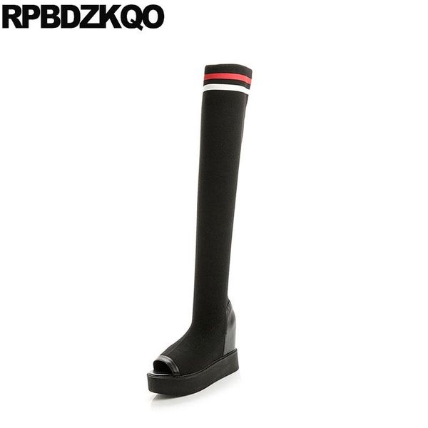 summer black over the knee peep toe slim fashion boots designer shoes women luxury 2020 wedge high heel long knit stretch thigh
summer black over the knee peep toe slim fashion boots designer shoes women luxury 2020 wedge high heel long knit stretch thigh