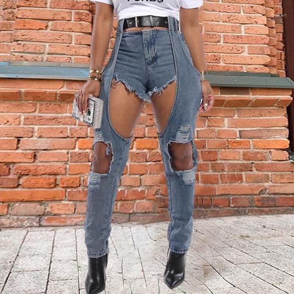 ripped holes casual streetwear women spring retro demin jeans femme punk high waist european pants sj5483e1, Blue
ripped holes casual streetwear women spring retro demin jeans femme punk high waist european pants sj5483e1, Blue