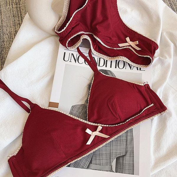 bras sets sp&city french simple solid bra set panties for women wire bralette cute bow underwear girl panty lingerie, Red;black
bras sets sp&city french simple solid bra set panties for women wire bralette cute bow underwear girl panty lingerie, Red;black