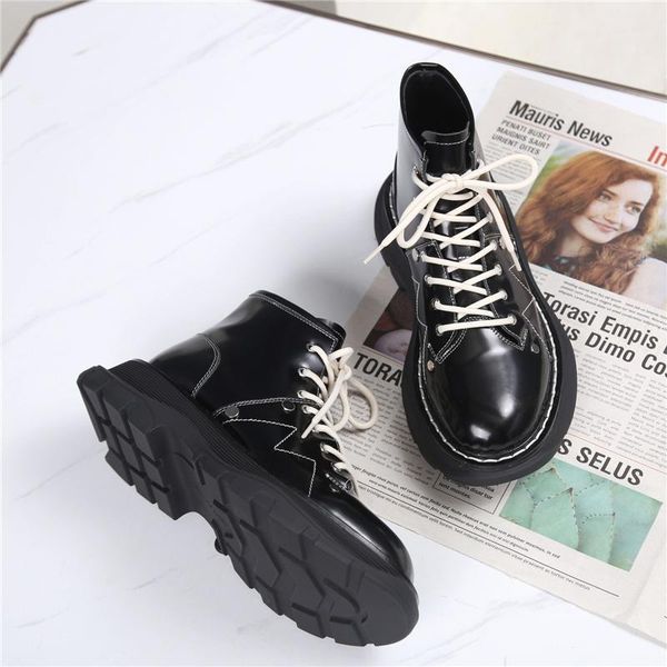 high-patent leather boots platform stitching black white designer fashion brand shoes lace up harajuku boots ladies girls1
high-patent leather boots platform stitching black white designer fashion brand shoes lace up harajuku boots ladies girls1