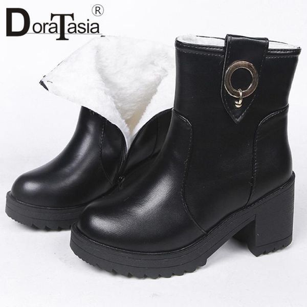 doratasia new lady winter warm fur ankle boots fashion metal decoration thick high heels boots women platform plush shoes woman, Black
doratasia new lady winter warm fur ankle boots fashion metal decoration thick high heels boots women platform plush shoes woman, Black