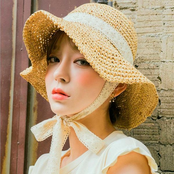 wide brim hats summer boater for women straw sun hat lady girls lace ribbon bow beach floppy female travel folding chapeu, Blue;gray
wide brim hats summer boater for women straw sun hat lady girls lace ribbon bow beach floppy female travel folding chapeu, Blue;gray