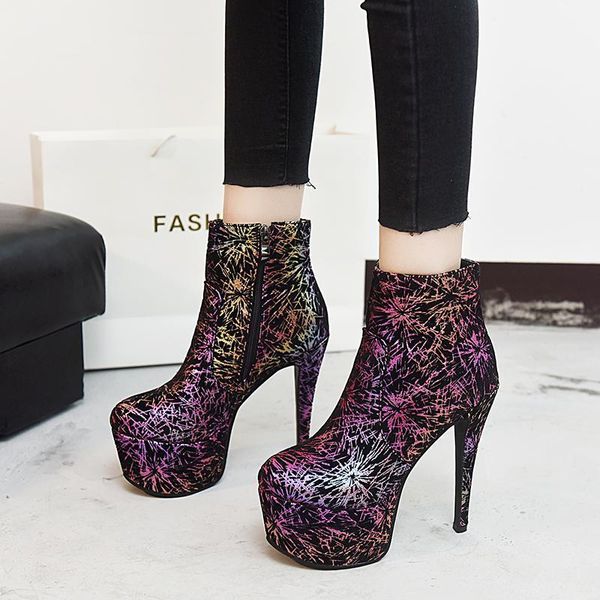boots women shoes fashion super high heels waterproof platform nude ladies zipper short round head graffiti shoes1, Black
boots women shoes fashion super high heels waterproof platform nude ladies zipper short round head graffiti shoes1, Black