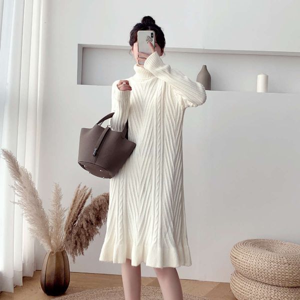 sweater thickened turtleneck new in fashion autumn winter 2020 with loose foreign sle medium and long materni drs, White
sweater thickened turtleneck new in fashion autumn winter 2020 with loose foreign sle medium and long materni drs, White