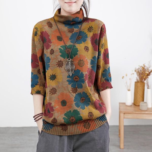 women sweater 2021 spring new print animal print loose half sleeve turtleneck pullovers floral vintage fashion loose women, White;black
women sweater 2021 spring new print animal print loose half sleeve turtleneck pullovers floral vintage fashion loose women, White;black