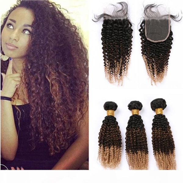 #1b 4 27 honey blonde ombre bundles and closure brazilian kinkys curly three tone ombre human hair weave extensions with lace closure, Black;brown
#1b 4 27 honey blonde ombre bundles and closure brazilian kinkys curly three tone ombre human hair weave extensions with lace closure, Black;brown