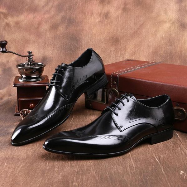 genuine leather man fashion spring autumn dress wedding pointed toe oxfords shoes male oxfords sapatos, Black
genuine leather man fashion spring autumn dress wedding pointed toe oxfords shoes male oxfords sapatos, Black