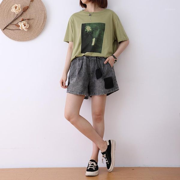 denim pants women patchwork shorts summer thin elastic waist loose plus-size elastic waist straight casual women pants1, Blue
denim pants women patchwork shorts summer thin elastic waist loose plus-size elastic waist straight casual women pants1, Blue