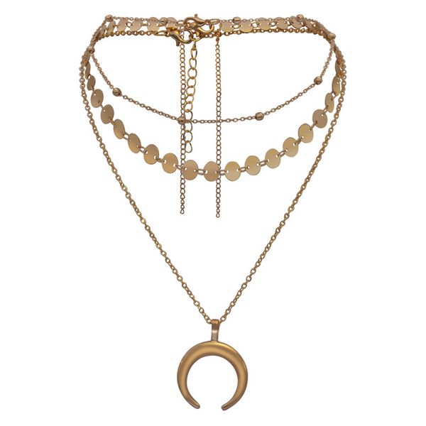 gold multi-layer necklace female moon heart-shaped pendant necklace choker accessories, Silver
gold multi-layer necklace female moon heart-shaped pendant necklace choker accessories, Silver