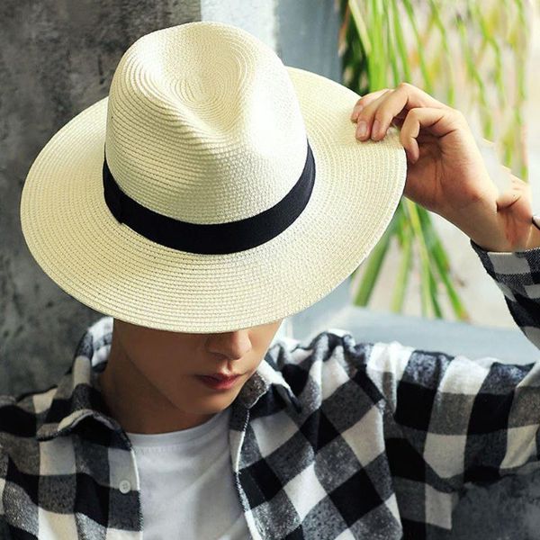 summer sun hat casual vacation panama straw hat women 56-60cm wde brim 7cm beach jazz men hats foldable floppy fedora cap, Blue;gray
summer sun hat casual vacation panama straw hat women 56-60cm wde brim 7cm beach jazz men hats foldable floppy fedora cap, Blue;gray