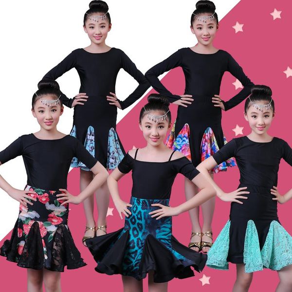 stage wear girl practice latin dancing dress 5 fashion style skirt competition performance clothes girls ballroom, Black;red
stage wear girl practice latin dancing dress 5 fashion style skirt competition performance clothes girls ballroom, Black;red