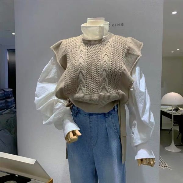 south korea east gate autumn winter 2020 new sweet lotus vest sweater leaf pullover sleeveless knitted vest for women's sweater trend j, White;black
south korea east gate autumn winter 2020 new sweet lotus vest sweater leaf pullover sleeveless knitted vest for women's sweater trend j, White;black