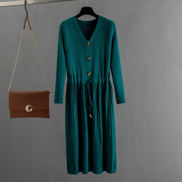 gigogou long knit women sweater maxi dress winter warm chic long sleeve pleated dress draswtring a line v neck midi dresses lj201203, White;black
gigogou long knit women sweater maxi dress winter warm chic long sleeve pleated dress draswtring a line v neck midi dresses lj201203, White;black