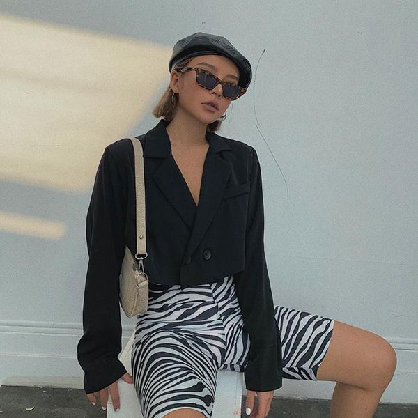 2020 new fashion casual women's clothing autumn retro high waist short suit british wind female loose retro black blazer, White;black
2020 new fashion casual women's clothing autumn retro high waist short suit british wind female loose retro black blazer, White;black