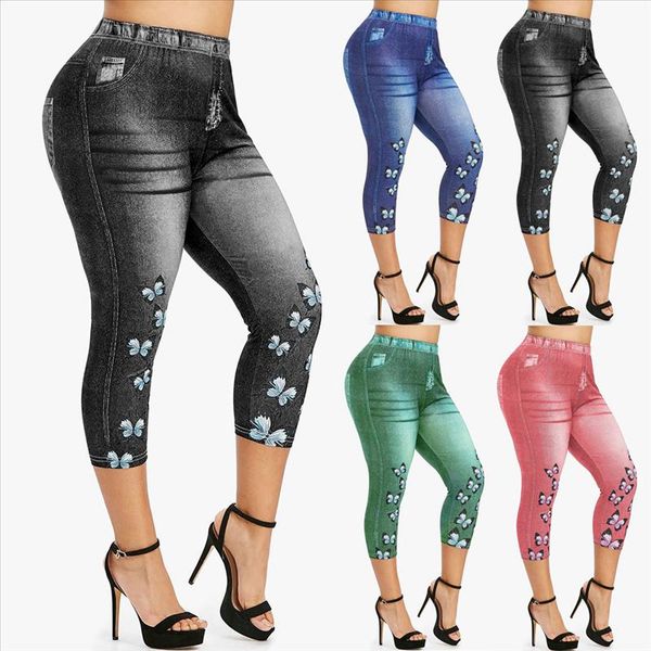 30h new plus size 3d denim leggings butterfly print leggins women elastic waist imitation jeggings pants women ropa de mujer, Black
30h new plus size 3d denim leggings butterfly print leggins women elastic waist imitation jeggings pants women ropa de mujer, Black