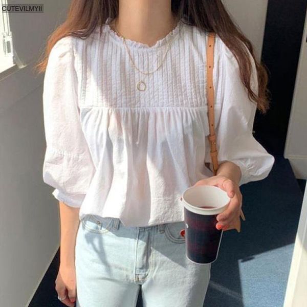 women's blouses & shirts autumn 2021 white patchwork pullovers sweet casual chic women loose leisure elegance puff sleeves high street
women's blouses & shirts autumn 2021 white patchwork pullovers sweet casual chic women loose leisure elegance puff sleeves high street