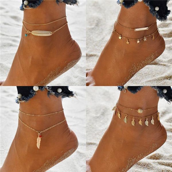 double layer feather bohemian anklets for women foot anklet vintage summer beach female charm barefoot sandal leg chain jewelry h jllffg, Red;blue
double layer feather bohemian anklets for women foot anklet vintage summer beach female charm barefoot sandal leg chain jewelry h jllffg, Red;blue