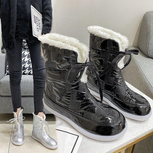 round toe pu short plush short boots women shoes winter warm female snow boots lace-up rubber flat ankle for women botas, Black
round toe pu short plush short boots women shoes winter warm female snow boots lace-up rubber flat ankle for women botas, Black