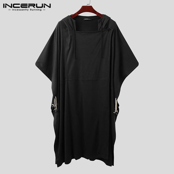 incerun mens solid hooded trench fashion sleeveless loose poncho korean style male baggy button long coats streetwear plus size, Tan;black
incerun mens solid hooded trench fashion sleeveless loose poncho korean style male baggy button long coats streetwear plus size, Tan;black