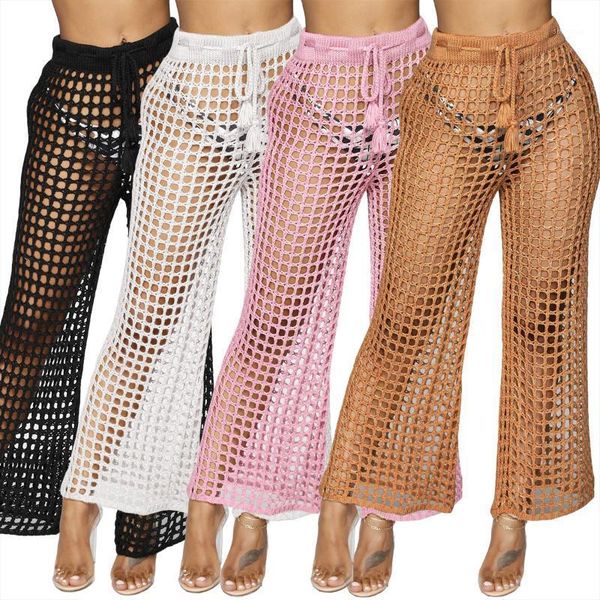 european and american-style women's porous beach pants waist lace-up knit pants selling1, Black
european and american-style women's porous beach pants waist lace-up knit pants selling1, Black