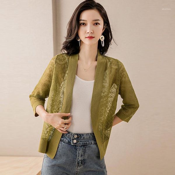 women's knits & tees women cardigan summer spring lace hollow out coat see through clothes half sleeve1, White
women's knits & tees women cardigan summer spring lace hollow out coat see through clothes half sleeve1, White