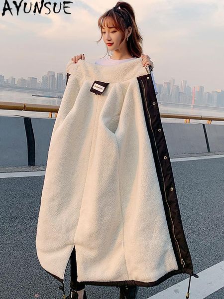 ayunsue winter jacket women 2020 coat woman aitificial lambswool down cotton jackets female safari style long parkas casaco, Black
ayunsue winter jacket women 2020 coat woman aitificial lambswool down cotton jackets female safari style long parkas casaco, Black