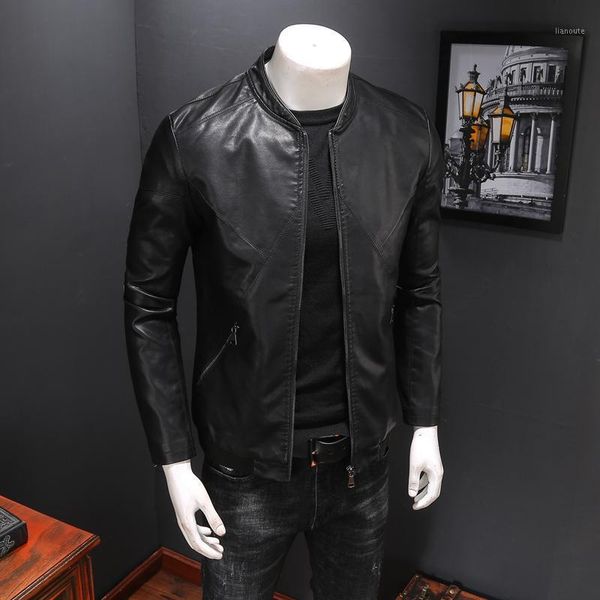 2020 leather jackets men stand collar coats male motorcycle casual slim1, Black
2020 leather jackets men stand collar coats male motorcycle casual slim1, Black