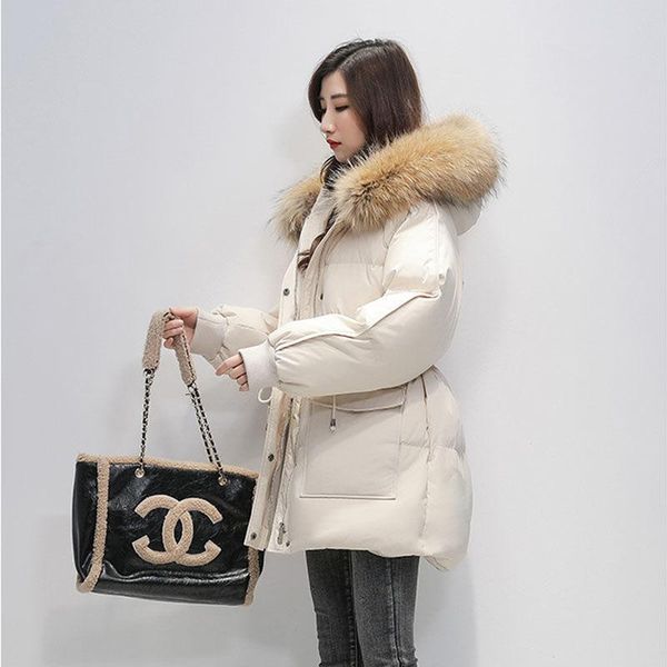 women 2020 winter natural raccoon fur hooded coats female white duck down jackets ladies thick drawstring loose parkas l178, Black
women 2020 winter natural raccoon fur hooded coats female white duck down jackets ladies thick drawstring loose parkas l178, Black