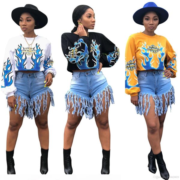 2019 autumn women flame location printing hoodie sweatshirt fashion casual short jumper pullover long sleeve crop t-shirt top, Black
2019 autumn women flame location printing hoodie sweatshirt fashion casual short jumper pullover long sleeve crop t-shirt top, Black