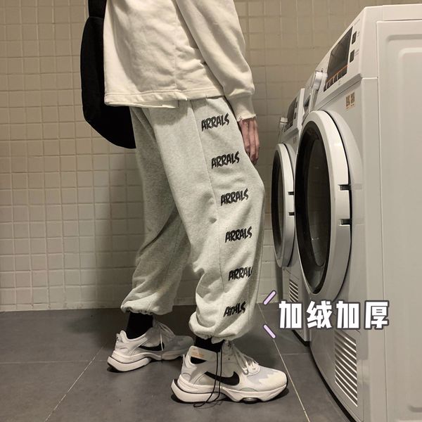autumn and winter plush sweatpants letter printing drawstring leggings trend loose casual student pants men's, Black
autumn and winter plush sweatpants letter printing drawstring leggings trend loose casual student pants men's, Black