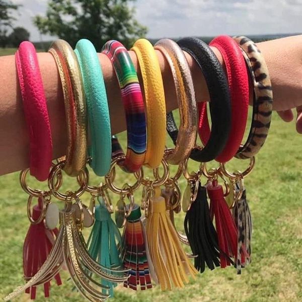 miwens rainbow leather o bracelet key chain for women fashion big circle key ring creative tassel wristlet bracelets jewelry, Black
miwens rainbow leather o bracelet key chain for women fashion big circle key ring creative tassel wristlet bracelets jewelry, Black