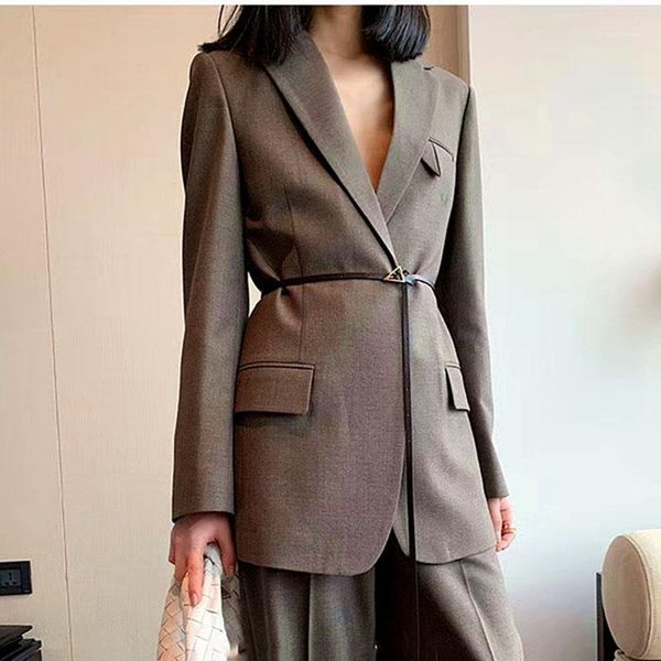 temperament office wool blazer coat women autumn long sleeve with sashes pockets slim suit jacket1, White;black
temperament office wool blazer coat women autumn long sleeve with sashes pockets slim suit jacket1, White;black