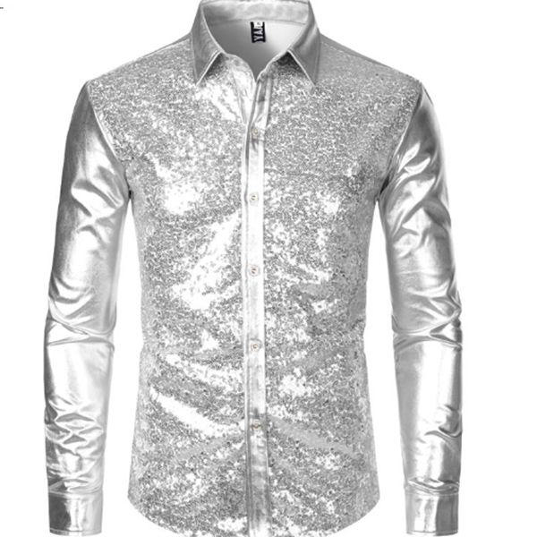 silver metallic блестки блеск shirt men 2020 новый 70-х disco party halloween costume сорочка homme stage performance рубашка мужской x0923, Black;brown
silver metallic блестки блеск shirt men 2020 новый 70-х disco party halloween costume сорочка homme stage performance рубашка мужской x0923, Black;brown