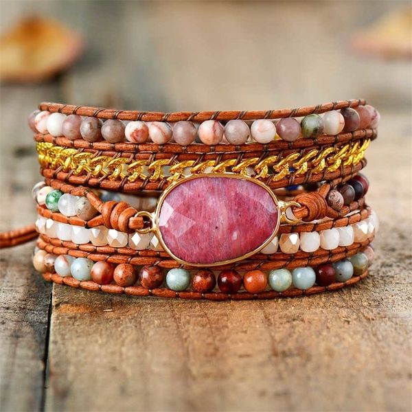 premium designer leather bracelet rhodonite mix chain 5 strands woven wrap bracelets bohemian charm bracelets dropship y200730, Black
premium designer leather bracelet rhodonite mix chain 5 strands woven wrap bracelets bohemian charm bracelets dropship y200730, Black