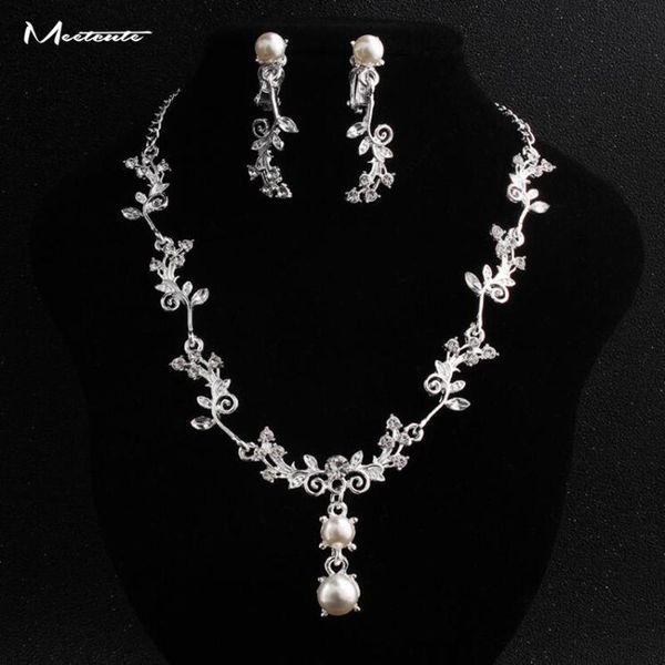 earrings & necklace meetcut luxury rhinestone imitation pearl bridal jewelry sets crystal party wedding earing set for women, Silver
earrings & necklace meetcut luxury rhinestone imitation pearl bridal jewelry sets crystal party wedding earing set for women, Silver
