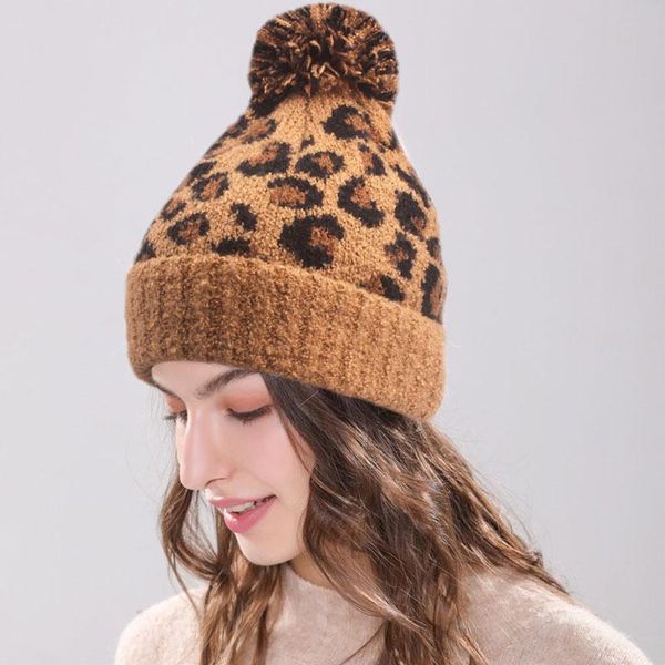 new leopard print wool beanies women girl knitted winter hat soft fall thick warm bonnet skullies beanie with pompom fur ball, Blue;gray
new leopard print wool beanies women girl knitted winter hat soft fall thick warm bonnet skullies beanie with pompom fur ball, Blue;gray